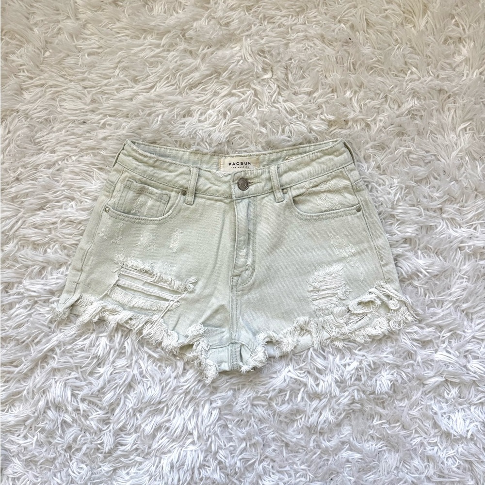 PacSun Lightwash Distressed Denim Cutoff Shorts